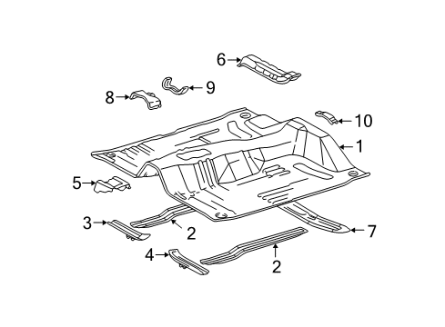 1995 Toyota Tacoma Front Crossmember, Driver Side Diagram for 57052-04080