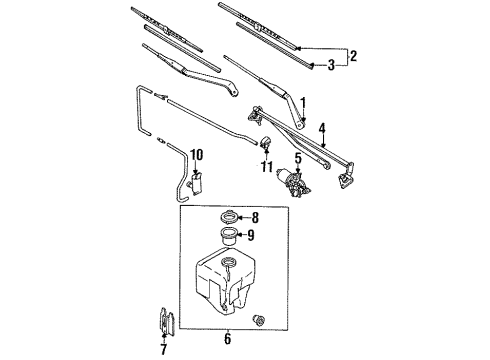 1989 Toyota Cressida Windshield Wiper Arm Assembly Diagram for 85190-22710