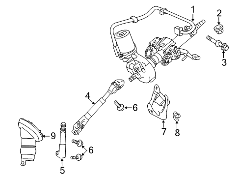 2014 Toyota Prius V Shaft Assembly, Steering Diagram for 45260-12761