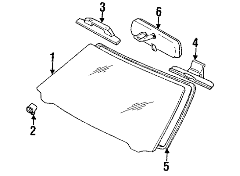 1997 Toyota Avalon Windshield Glass Diagram