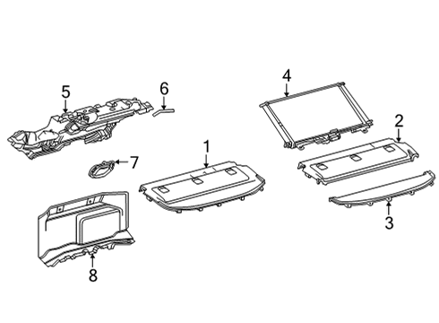 2023 Toyota Mirai Interior Trim - Rear Body Diagram