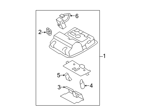 2015 Toyota Camry Mat, Roof Console Box Diagram for 63665-06010