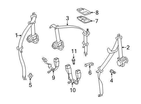 2015 Toyota Yaris Belt Assembly, Rear Seat I Diagram for 73480-0D280-C0