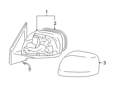 2009 Toyota Land Cruiser Outer Mirror Cover, Left Diagram for 87945-60020-B1