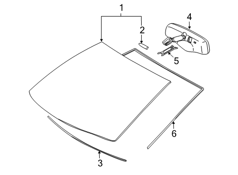 2013 Toyota Corolla Windshield Glass, Reveal Moldings Diagram