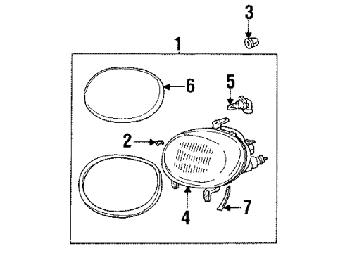 1997 Toyota Celica Headlamps, Electrical Diagram 2 - Thumbnail