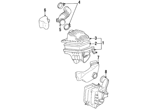 1993 Toyota Celica Hose, Air Cleaner Diagram for 17881-74430