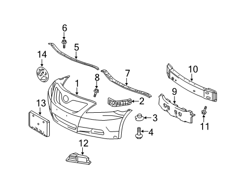 2008 Toyota Camry Front Bumper Diagram