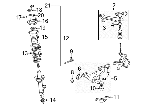 2009 Toyota Tacoma Front Left Lower Ball Joint Attachment Diagram for 48626-04030