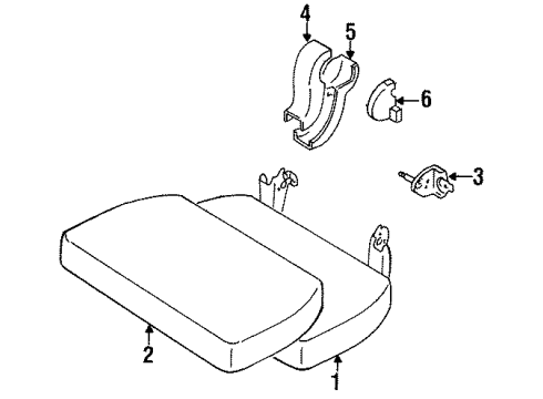 1997 Toyota T100 Rear Seat Components Diagram