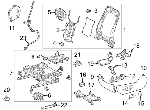 2024 Toyota Grand Highlander Driver Seat Components Diagram 2 - Thumbnail