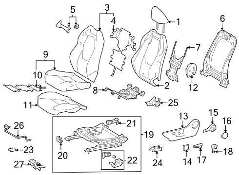 2023 Toyota GR Corolla COVER SUB-ASSY, FR S Diagram for 71074-1AL70-C3