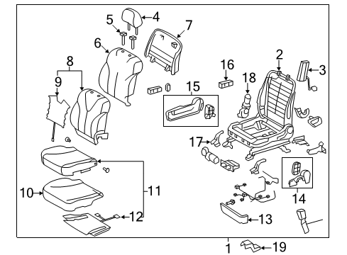 2011 Toyota Camry Front Seat Cushion Cover, Right(For Separate Type) Diagram for 71071-33F00-B2