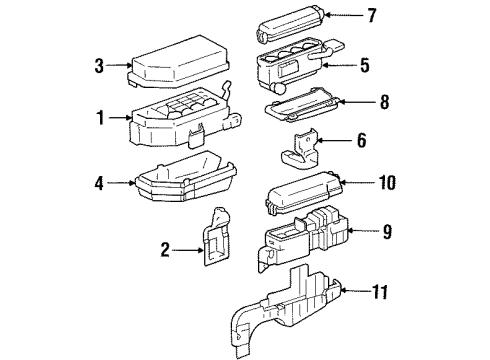 1995 Toyota Avalon Cover, Junction Block Diagram for 82672-07031