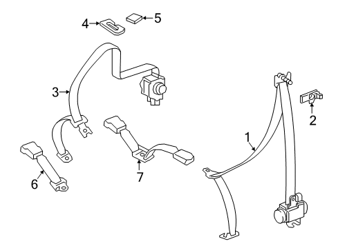 2016 Toyota Tacoma Belt Assembly, Front Seat Diagram for 73210-04260-C0