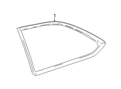 2016 Toyota Highlander Quarter Glass, Driver Side Diagram for 62720-0E150