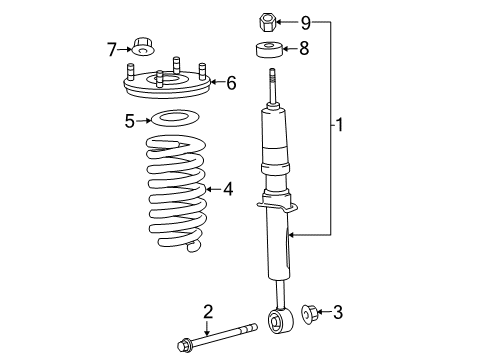 2021 Toyota Land Cruiser Struts & Components - Front Diagram