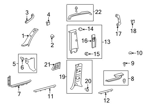 2010 Toyota Land Cruiser Board, Cowl Side Trim, LH Diagram for 62112-60210-C0