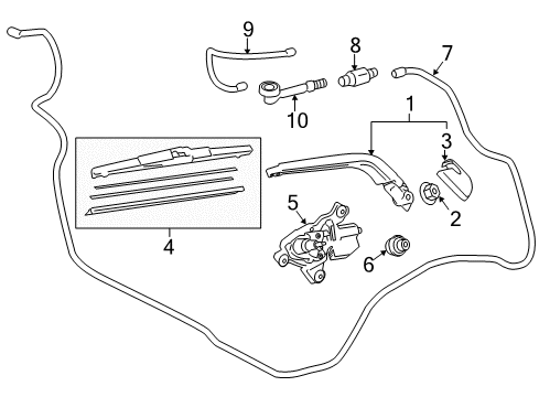 2012 Scion iQ Wiper & Washer Components Diagram 1 - Thumbnail