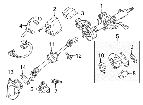 2015 Toyota Camry ACTUATOR Assembly, Steering Diagram for 45020-06130