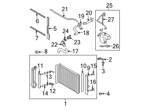 2010 Toyota Corolla Support, Radiator, Upper Diagram for 16533-0T020