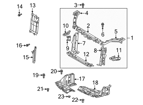 2002 Toyota Echo Support, Radiator, Upper Diagram for 53216-52010