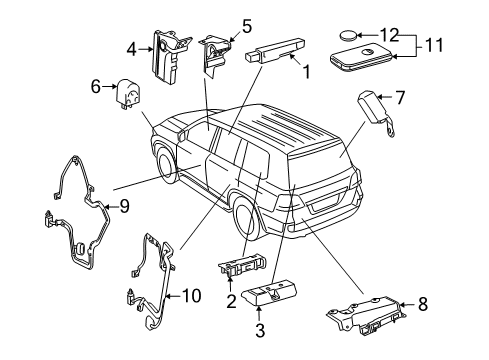 2008 Toyota Land Cruiser Oscillator, Indoor Electrical Key Diagram for 89992-60010