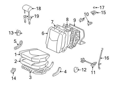 2001 Toyota Highlander Second Row Seats Diagram