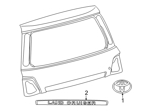 2021 Toyota Land Cruiser Exterior Trim - Lift Gate Diagram