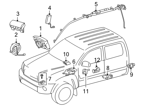 2012 Toyota Tacoma Sensor Assembly, Air Bag Diagram for 89170-04270