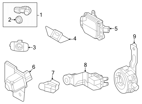 2023 Toyota bZ4X Electrical Components - Front Bumper Diagram