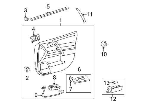 2011 Toyota Highlander Panel Assembly, Front Door Diagram for 67610-48701-E2