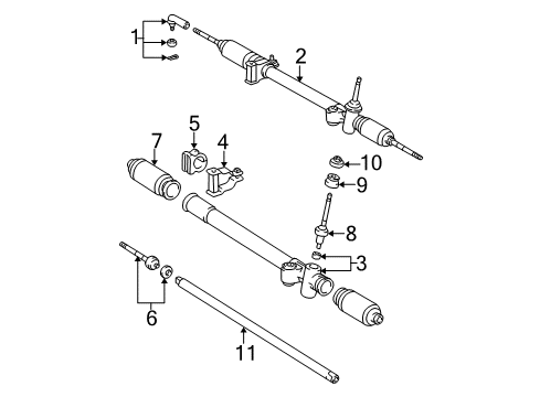 1999 Toyota Tacoma Steering Column & Wheel, Steering Gear & Linkage Diagram 10 - Thumbnail