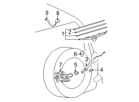 2010 Toyota FJ Cruiser Wiper & Washer Components Diagram 1 - Thumbnail