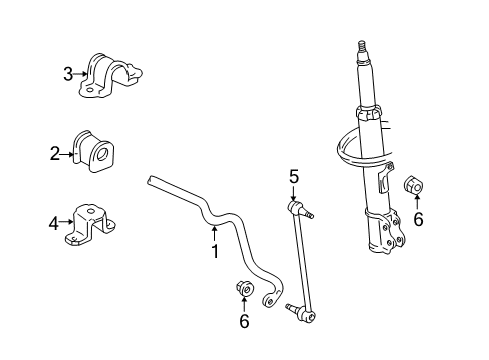 2006 Toyota Highlander Stabilizer Bar & Components - Front Diagram 1 - Thumbnail