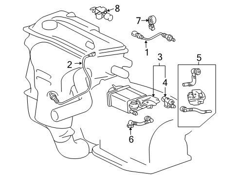 2003 Toyota Camry Emission Components Diagram 1 - Thumbnail