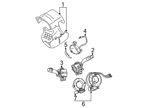 2005 Toyota Camry Switch, Steering Pad, LH Diagram for 84247-33020-B0