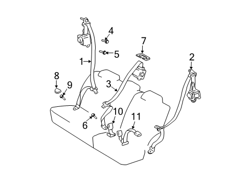 2006 Toyota 4Runner Rear Seat Belts Diagram 2 - Thumbnail