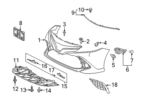 2024 Toyota Camry Bumper & Components - Front Diagram 3 - Thumbnail