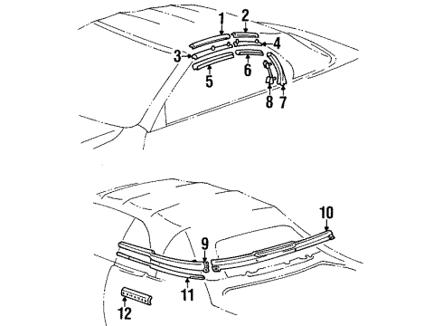 1996 Toyota Celica Exterior Trim - Convertible Top Diagram