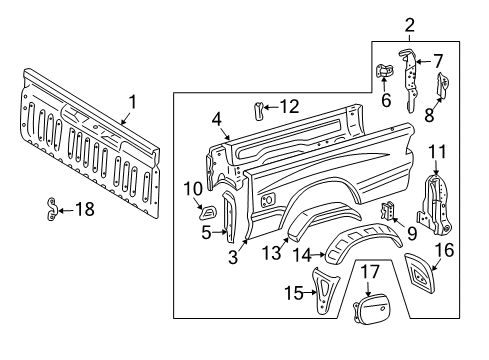 2006 Toyota Tundra Front & Side Panels Diagram 4 - Thumbnail