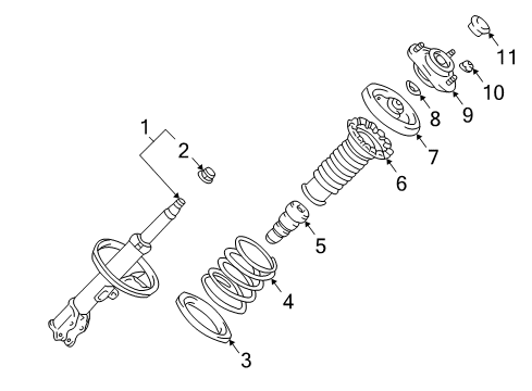 2003 Toyota Matrix Struts & Components - Front Diagram 2 - Thumbnail