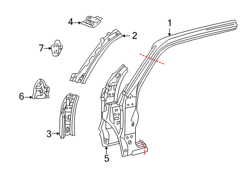 2004 Toyota Tundra Hinge Pillar Diagram 1 - Thumbnail