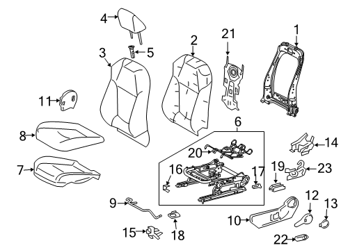 2020 Toyota RAV4 Driver Seat Components Diagram 2 - Thumbnail