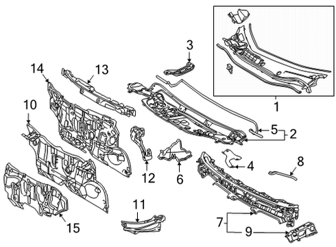 2018 Toyota Mirai INSULATOR Assembly, Dash Diagram for 55250-62010