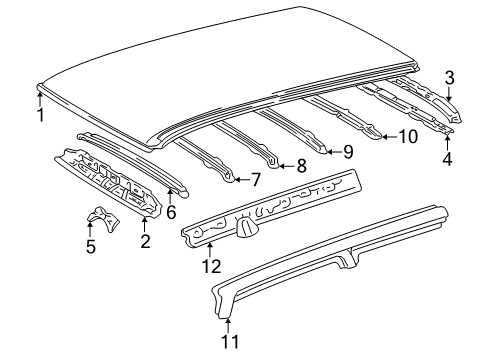 1999 Toyota RAV4 Panel, Windshield Header, Inner Diagram for 63132-42020