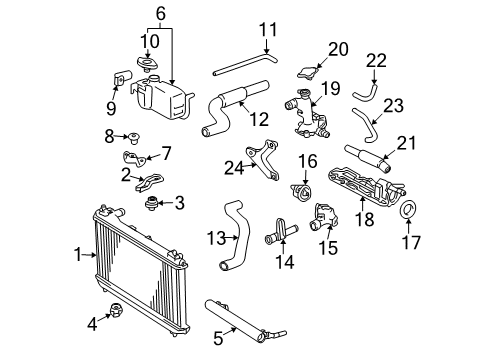 2002 Toyota Solara Radiator & Components, Cooling Fan Diagram 2 - Thumbnail