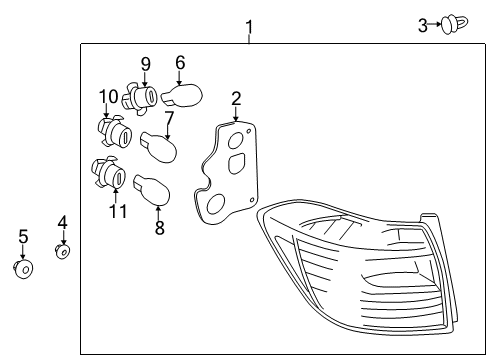 2011 Toyota Highlander Combination Lamps Diagram