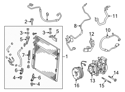 2019 Toyota Tundra A/C Condenser, Compressor & Lines Diagram 1 - Thumbnail