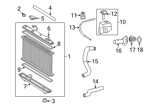 2010 Toyota Camry Radiator & Components Diagram 2 - Thumbnail